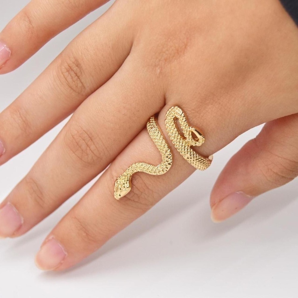 Gold Textured Snake Band - Picture 3 of 3